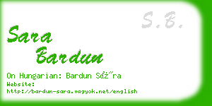 sara bardun business card